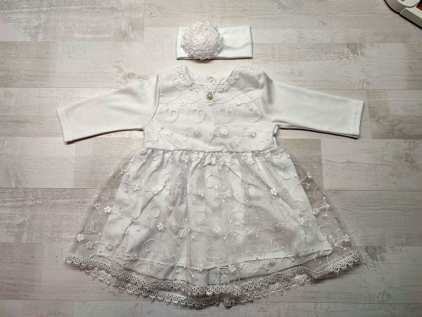 Платье кружевное детское белое