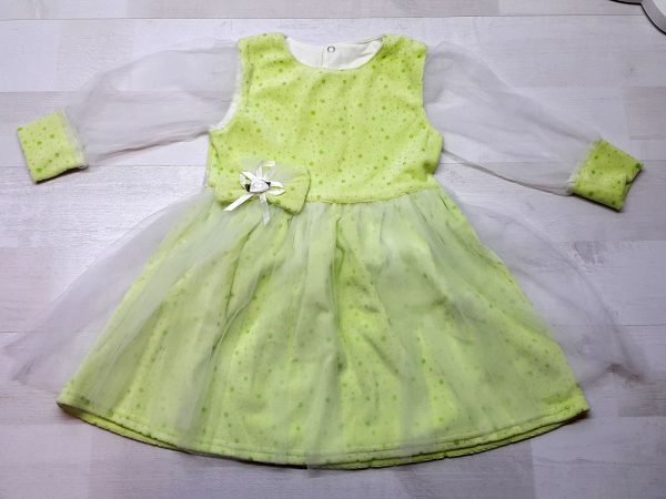 Нарядное платье из велюра зеленое