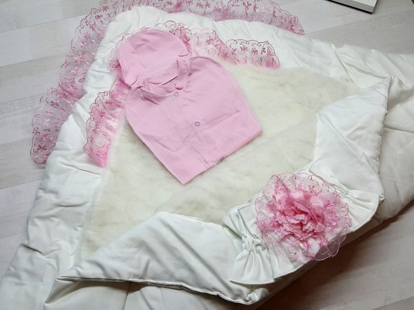 Одеяло с резинкой-фиксатором розовое 2
