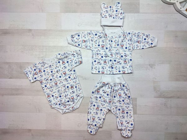Комплект одежды для новорождённого коты и собачки
