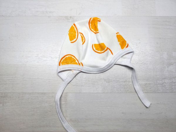 Чепчик интерлок для новорождённых апельсины